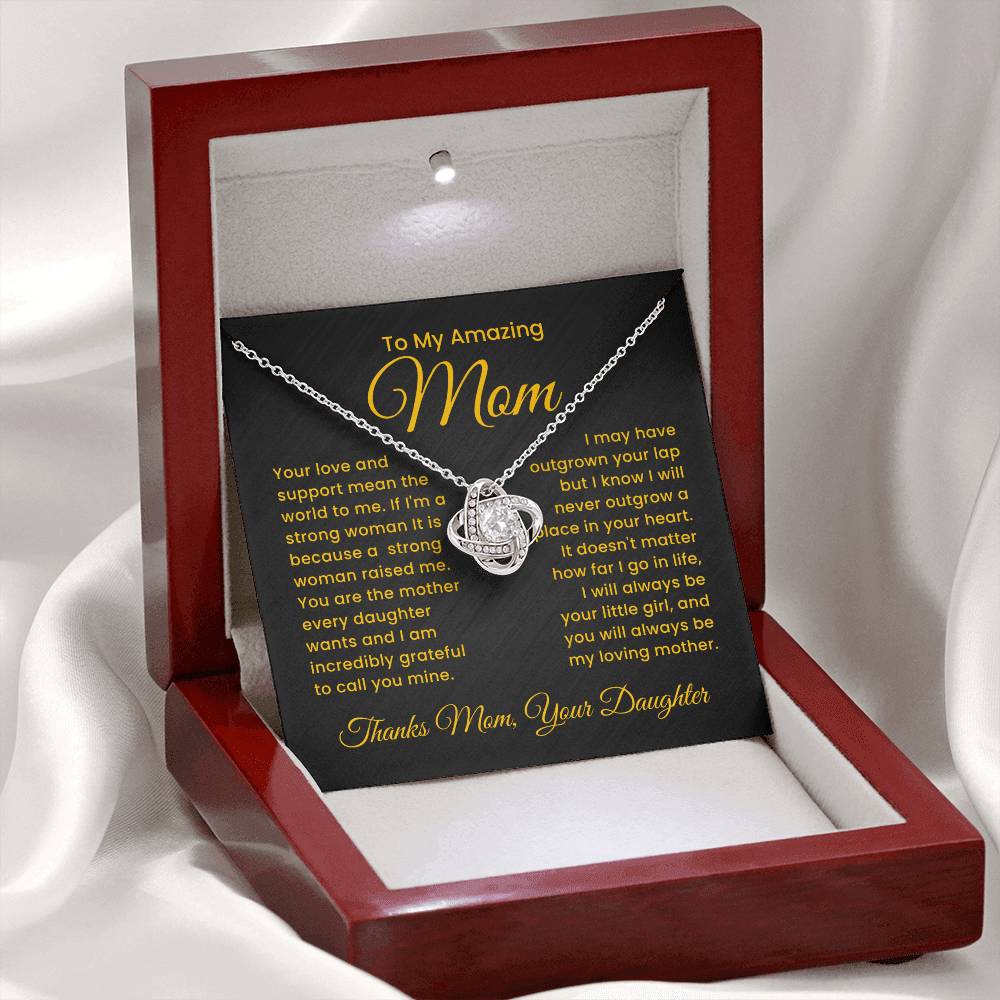 I will always Be Your Little Girl-Love Knot Necklace For Mom From Daughter