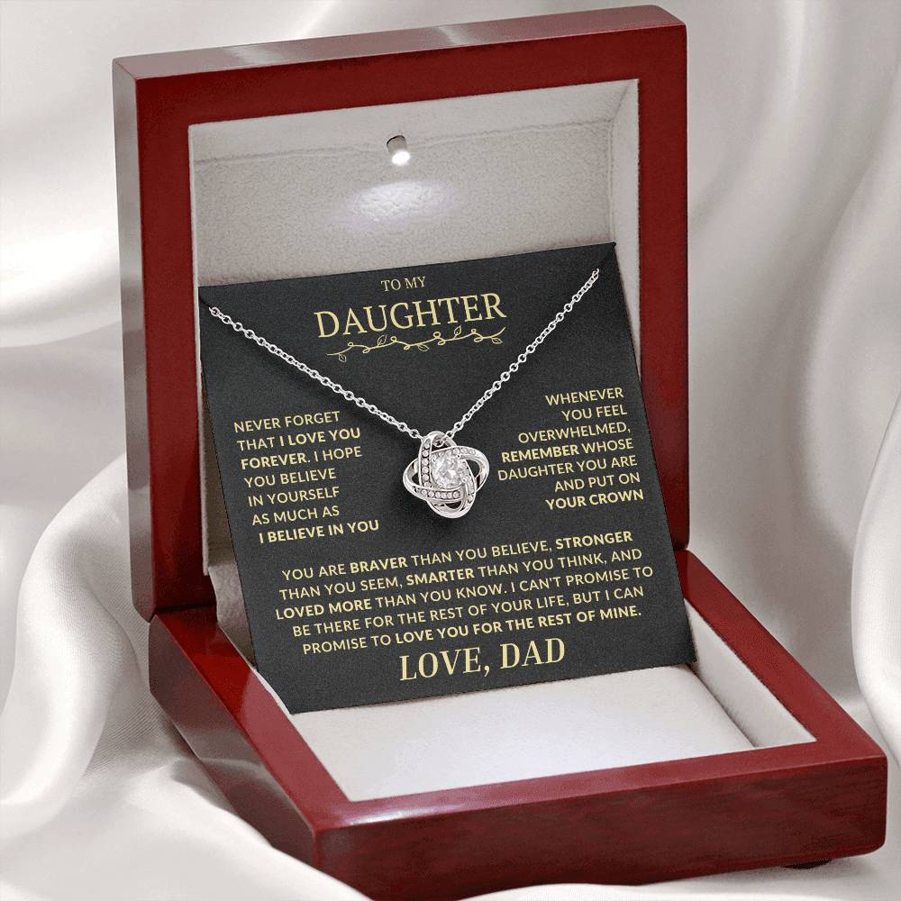 Remember Whose Daughter You Are and Put On Your Crown - Love Knot Necklace