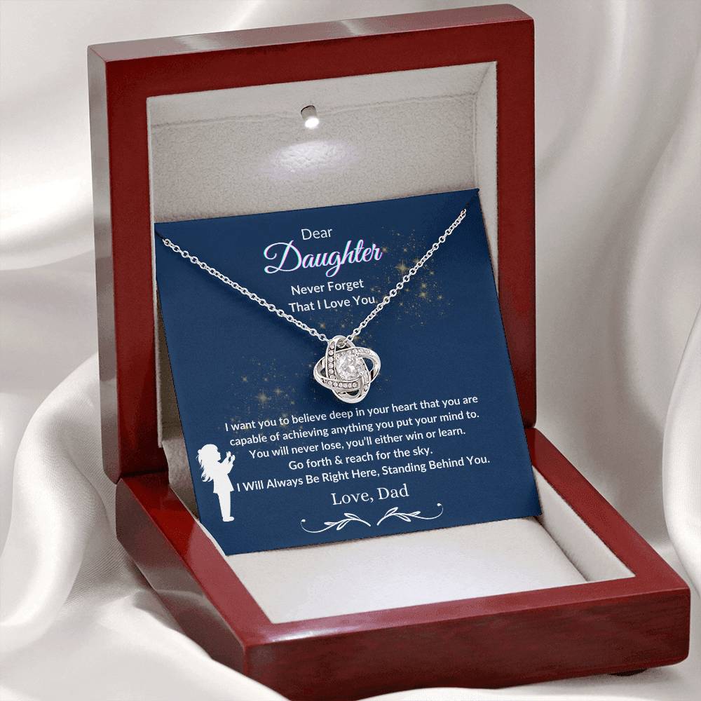 Daughter-Reach For the Sky-Love Knot Necklace