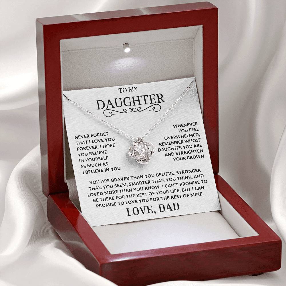 Beautiful Gift for Daughter From Dad "Never Forget That I Love You" Necklace