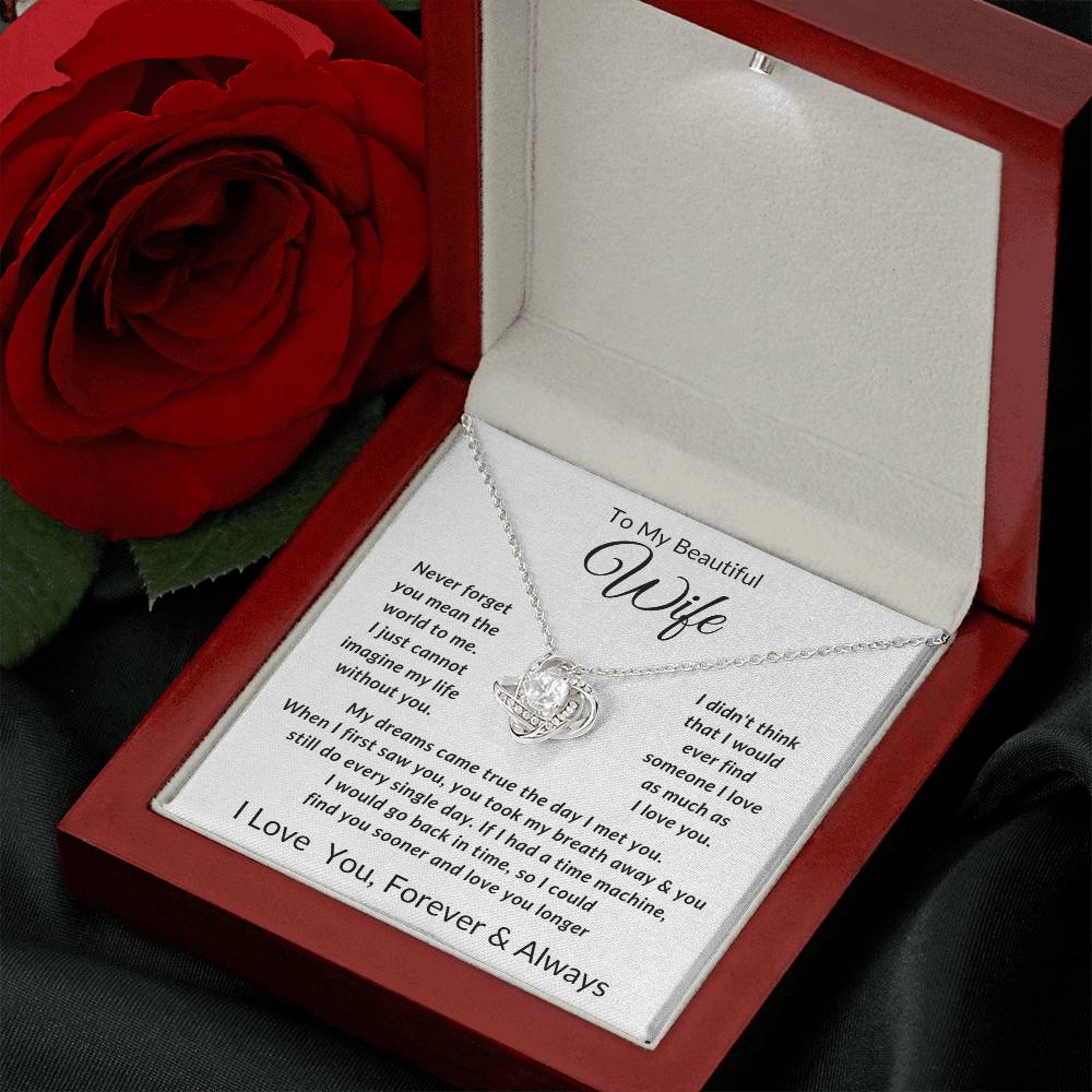 To My Wife-Never Forget You Mean The World to Me- Forever Together Necklace