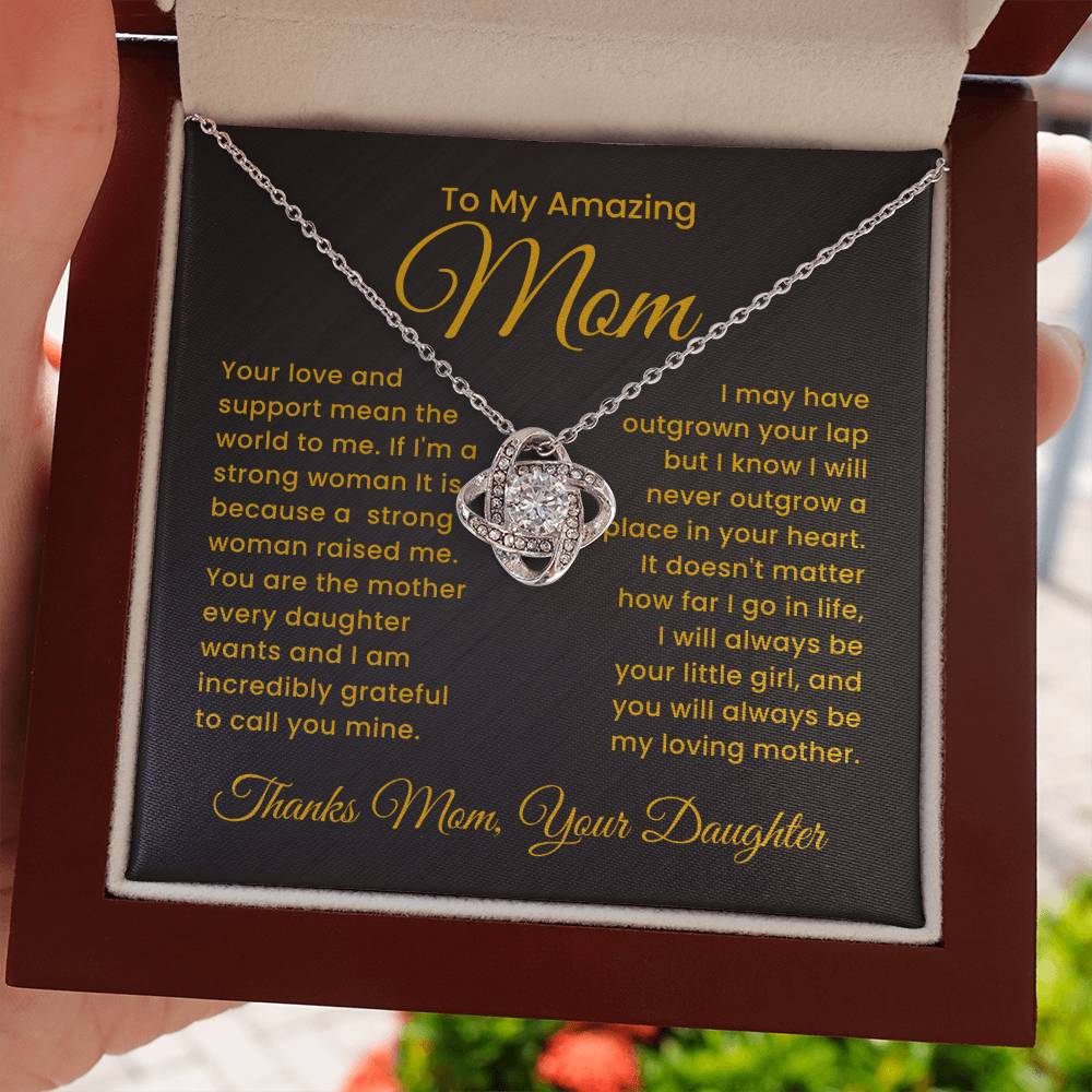 I will always Be Your Little Girl-Love Knot Necklace For Mom From Daughter