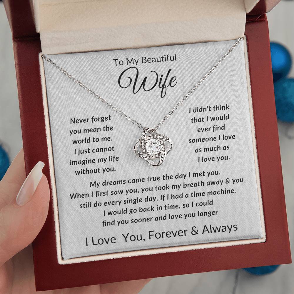 To My Wife-Never Forget You Mean The World to Me- Forever Together Necklace