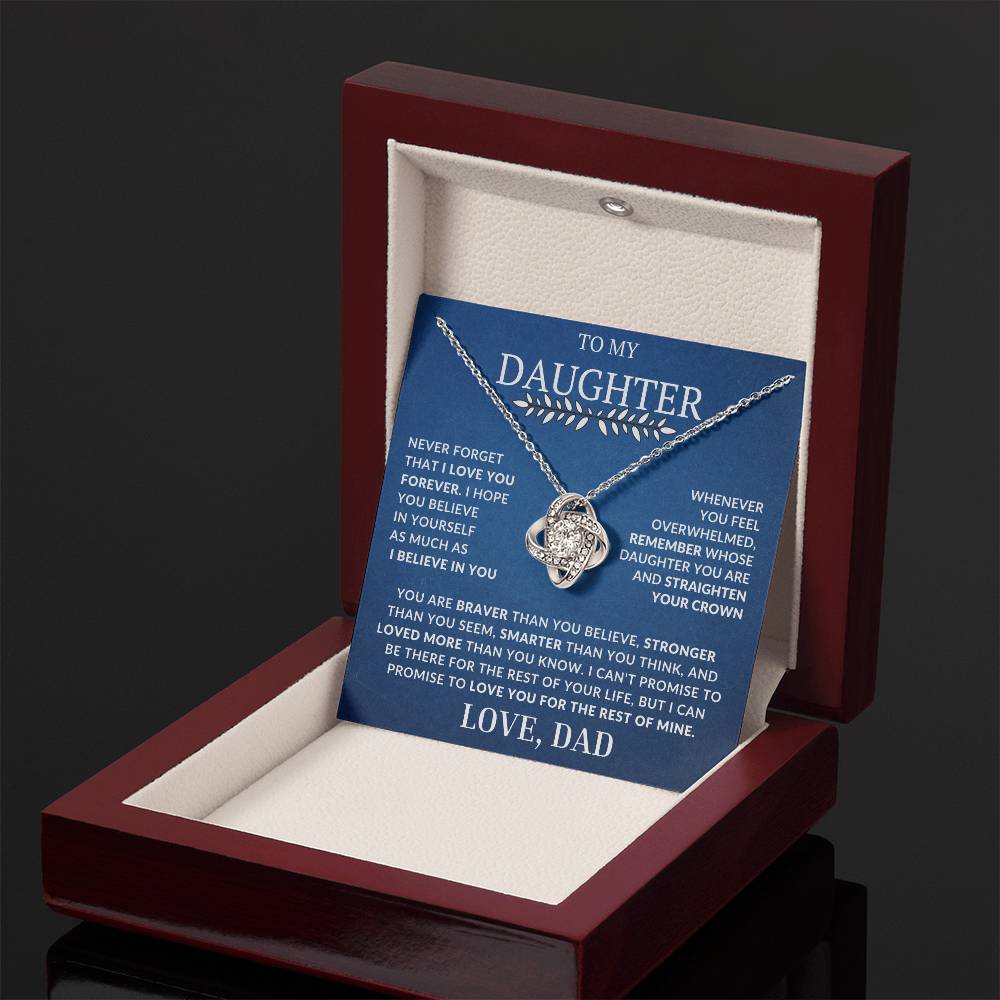 Beautiful Gift For Daughter From Dad "Never Forget That I Love You" Necklace