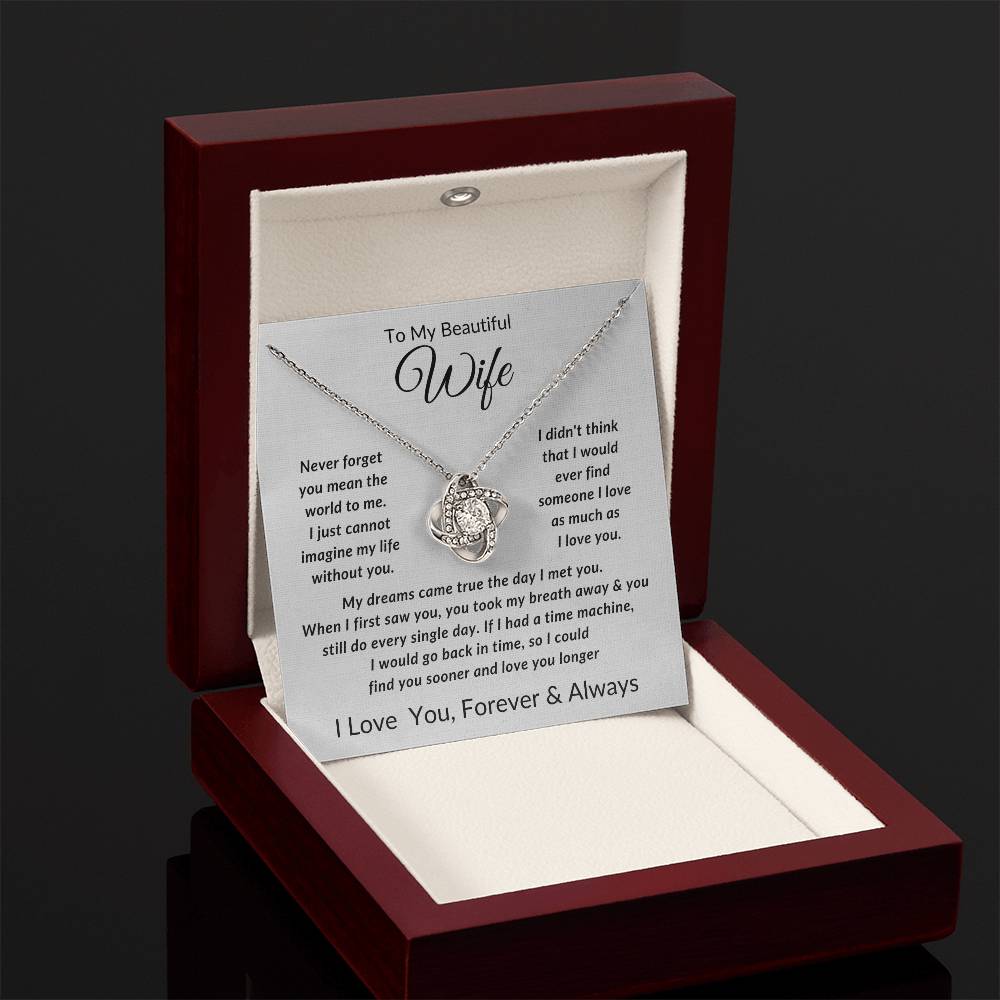 To My Wife-Never Forget You Mean The World to Me- Forever Together Necklace