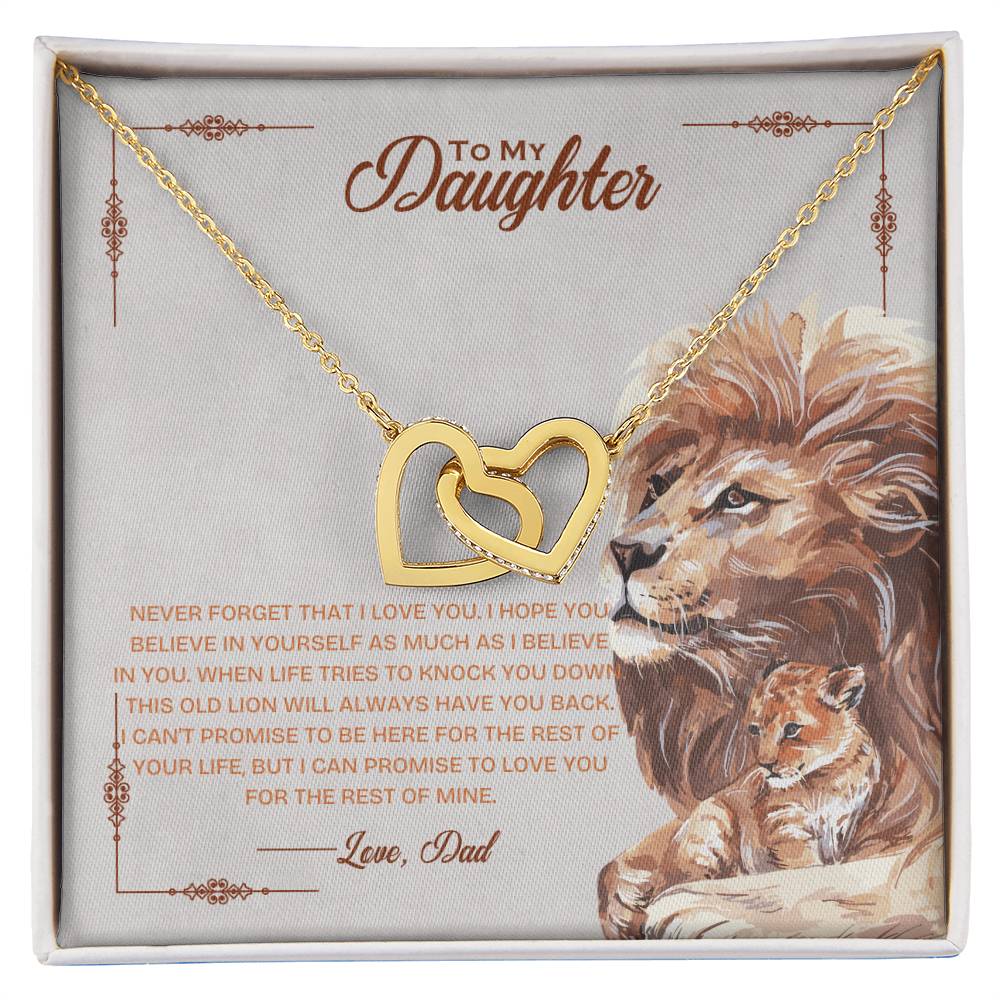 To My Daughter-I Will Always Have Your Back- Twin Hearts Necklace From Dad