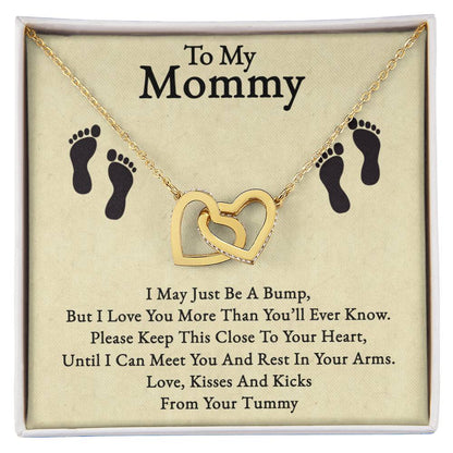 To My Mommy-Twin Hearts Necklace-From Your Tummy