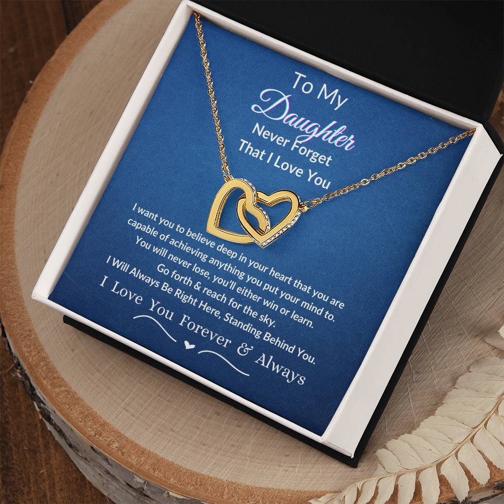 Interlocking Hearts Necklace For Daughter- Reach For The Sky