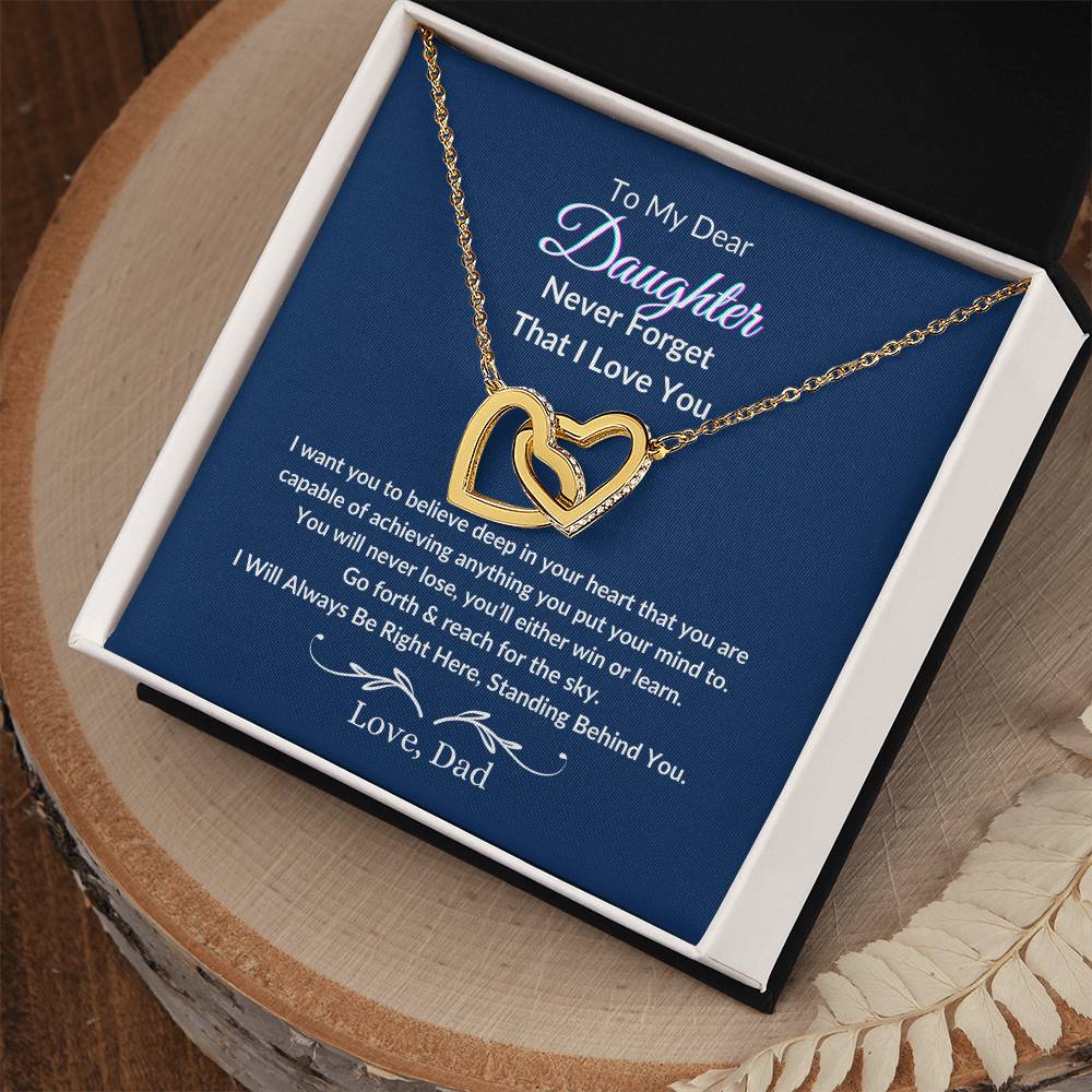 Interlocking Hearts Necklace For Daughter- Reach For The Sky