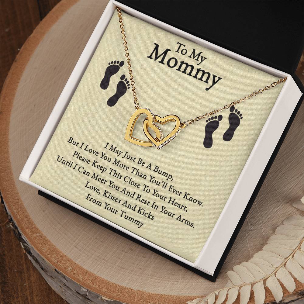 To My Mommy-Twin Hearts Necklace-From Your Tummy