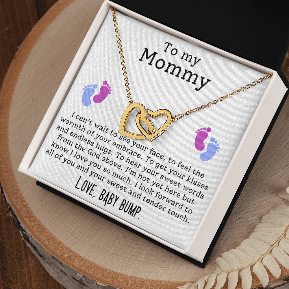 I Can't Wait To See Your Face-Interlocking Hearts Necklace From Baby Bump