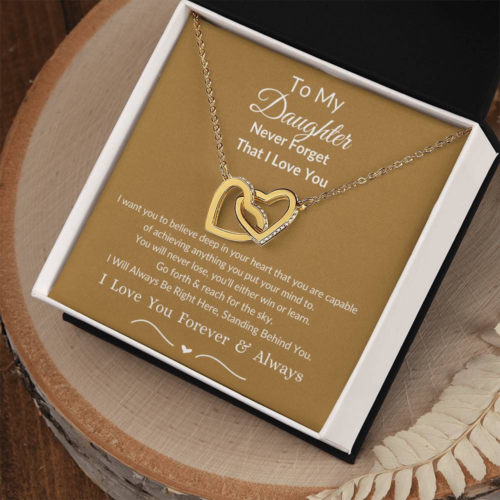 Interlocking Hearts Necklace For Daughter- Reach For The Sky