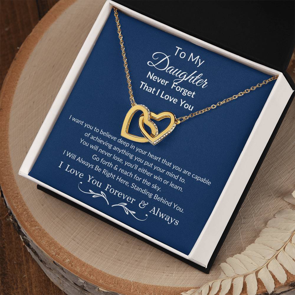 Interlocking Hearts Necklace For Daughter- Reach For The Sky