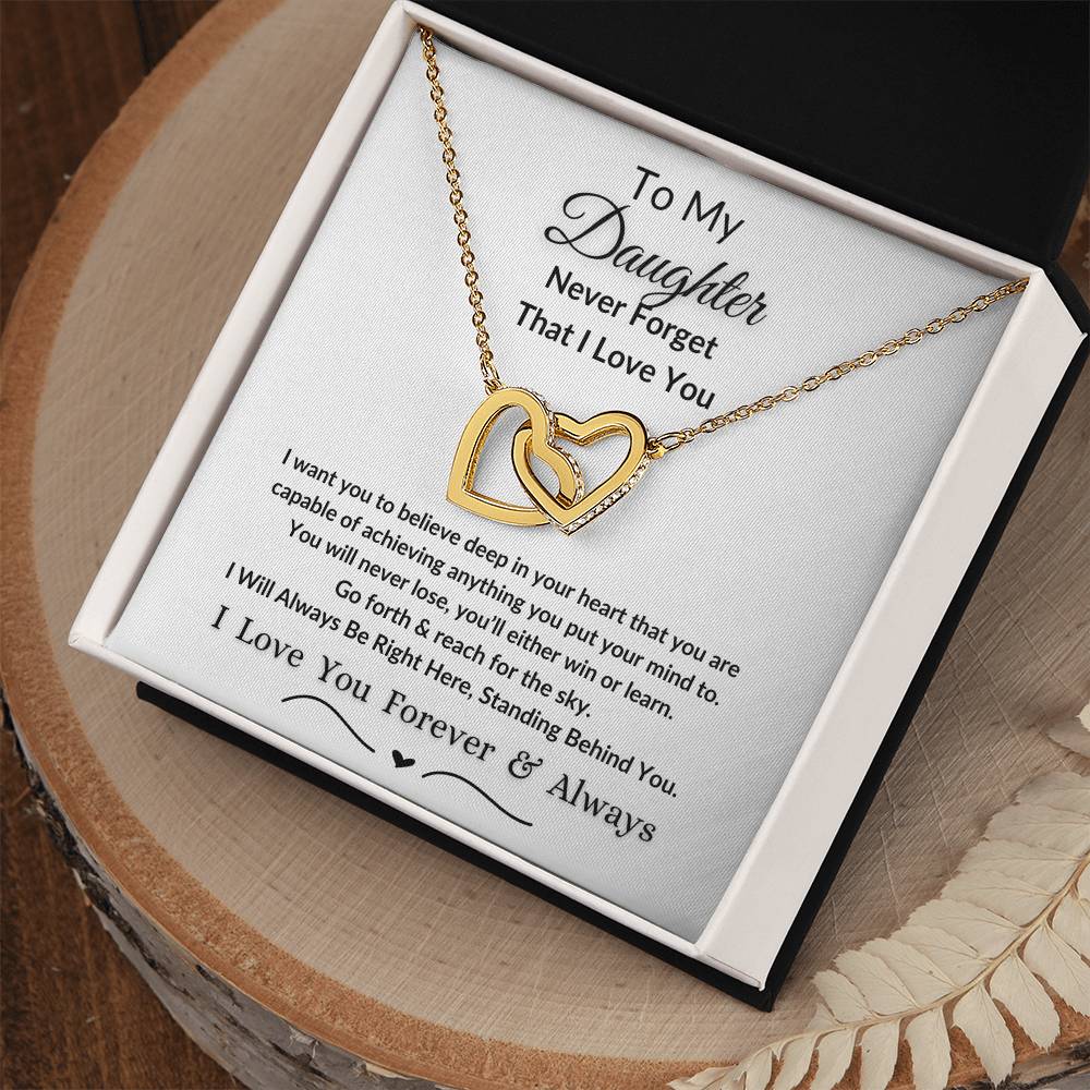 Interlocking Hearts Necklace For Daughter- Reach For The Sky