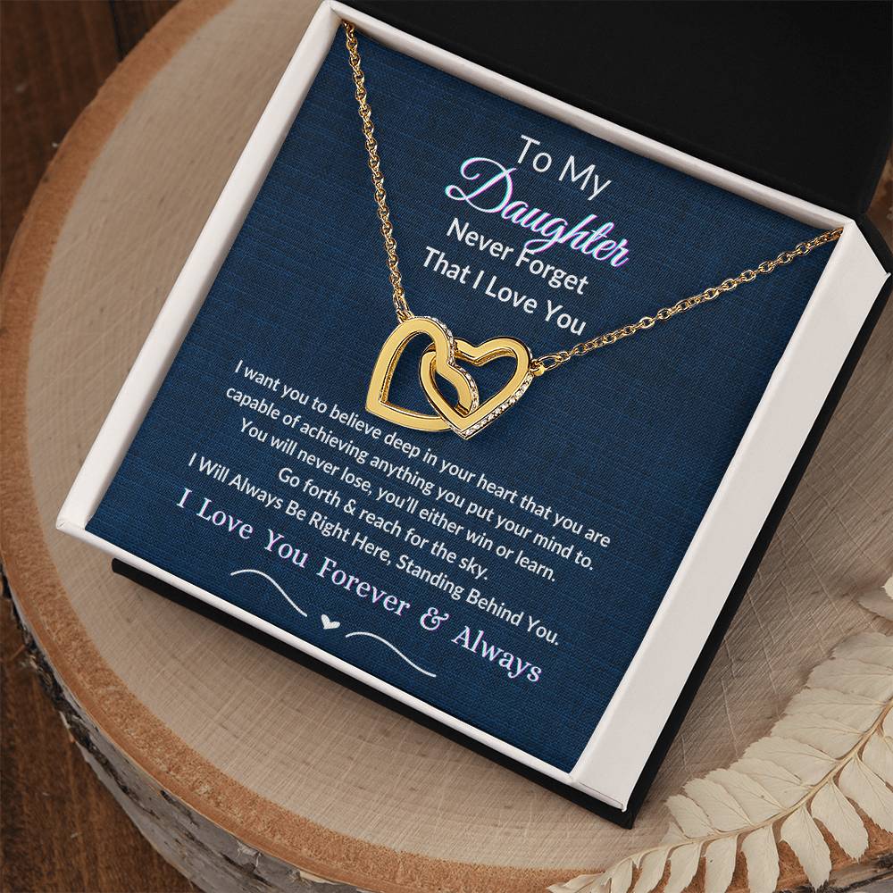 Interlocking Hearts Necklace For Daughter- Reach For The Sky