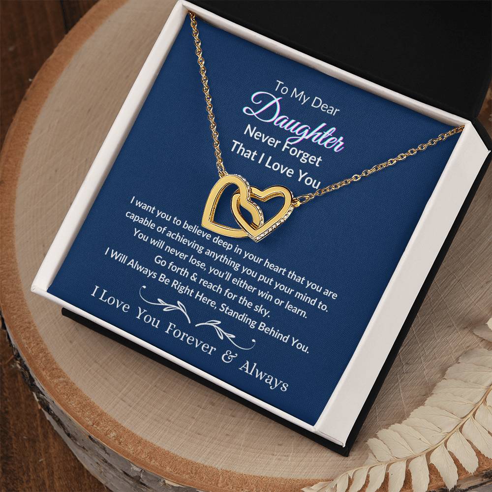 Interlocking Hearts Necklace For Daughter- Reach For The Sky