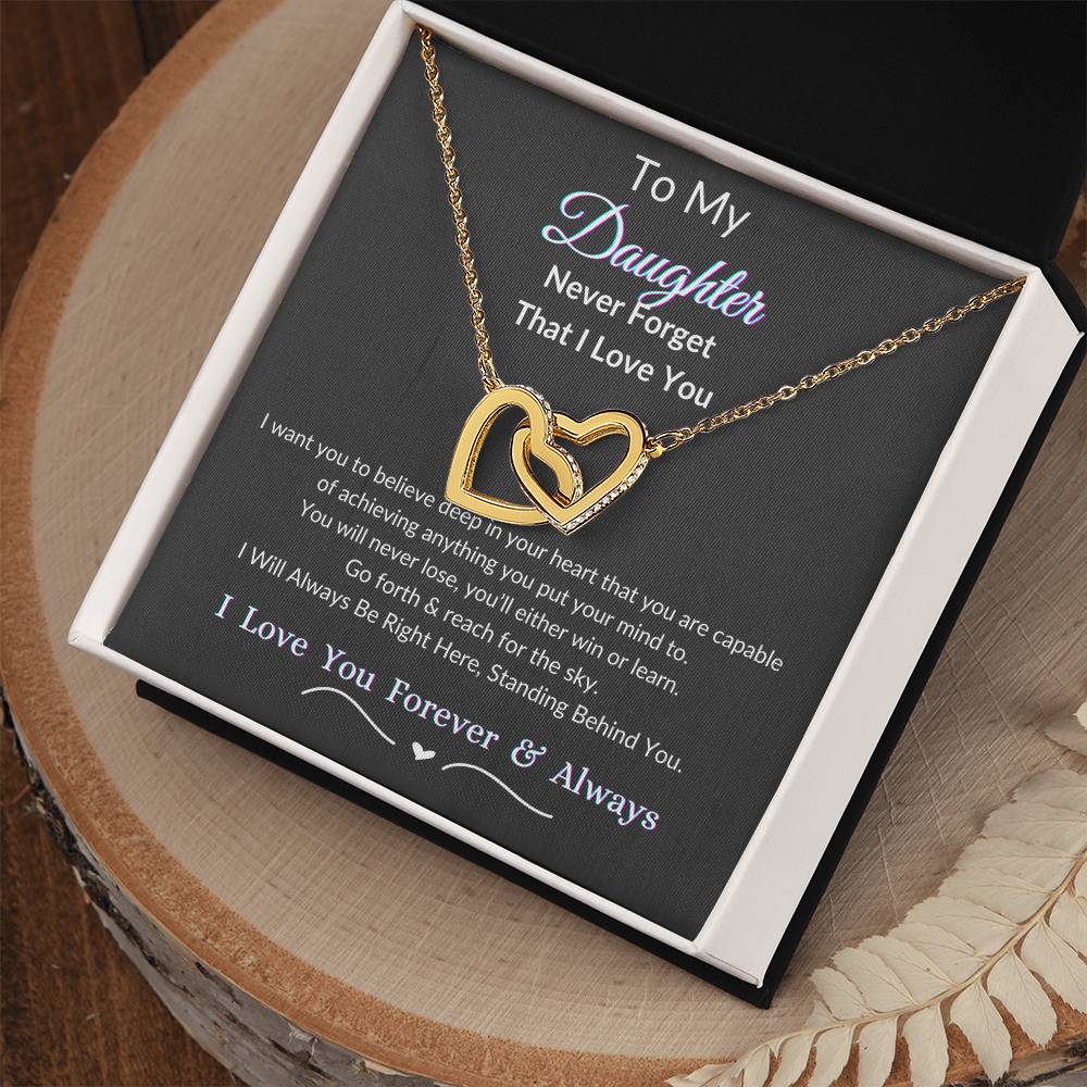 Interlocking Hearts Necklace For Daughter- Reach For The Sky