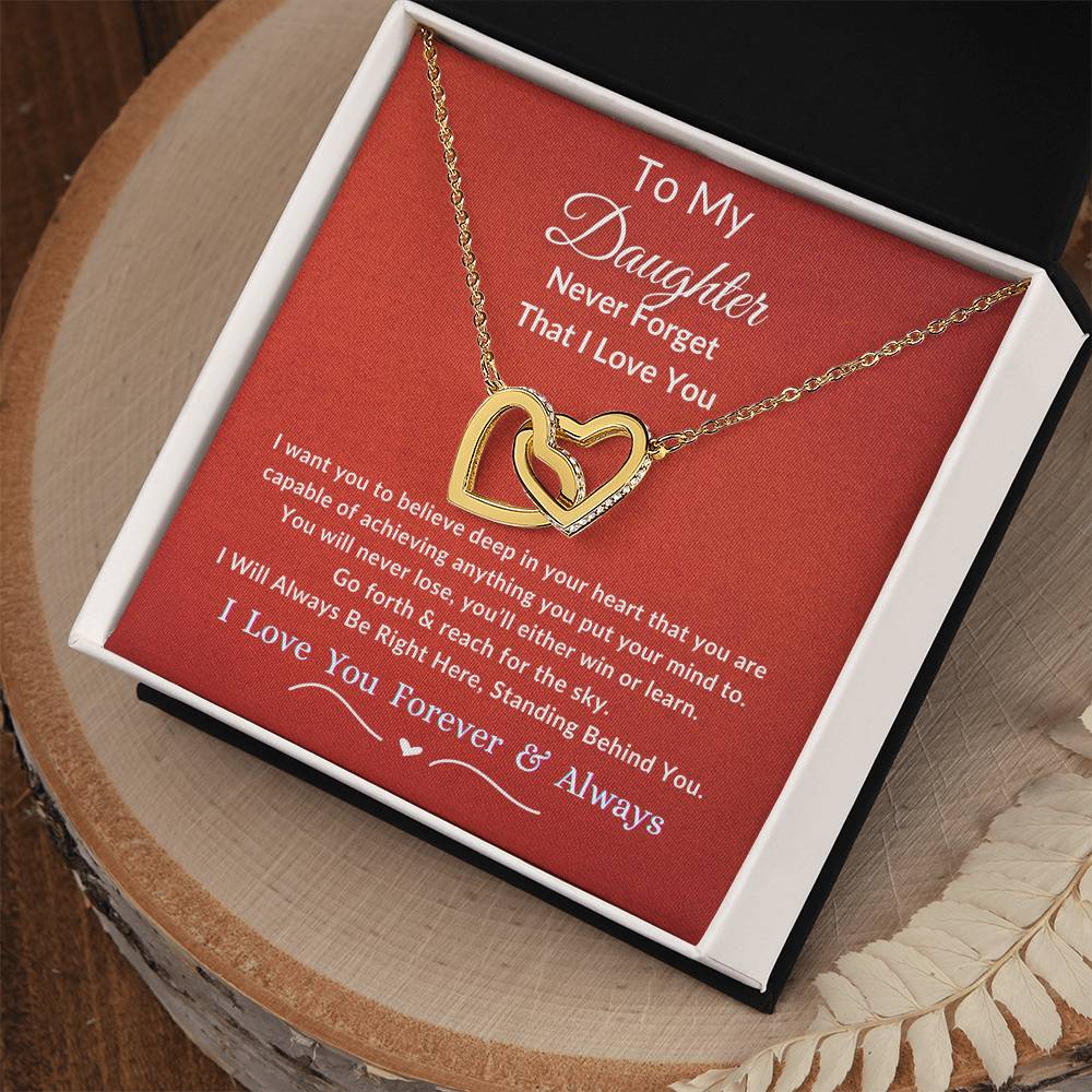 Interlocking Hearts Necklace For Daughter- Reach For The Sky