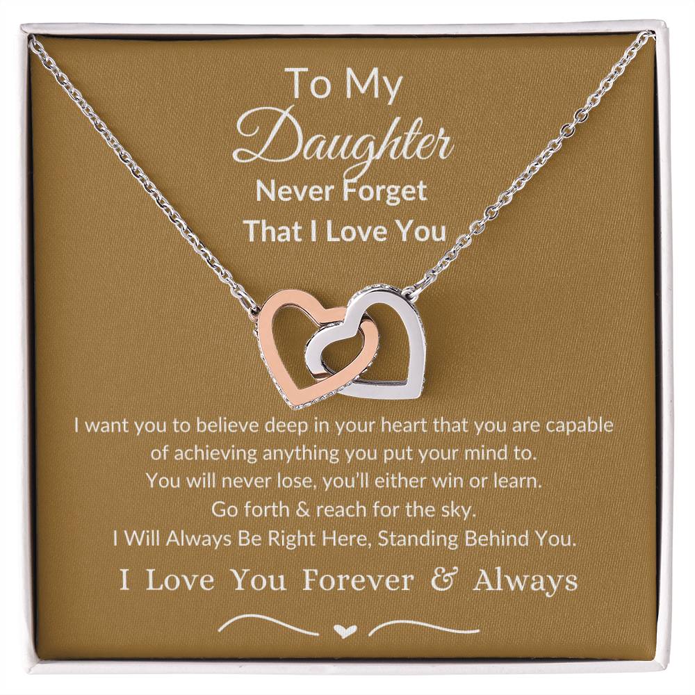 Interlocking Hearts Necklace For Daughter- Reach For The Sky