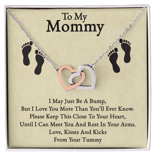 To My Mommy-Twin Hearts Necklace-From Your Tummy