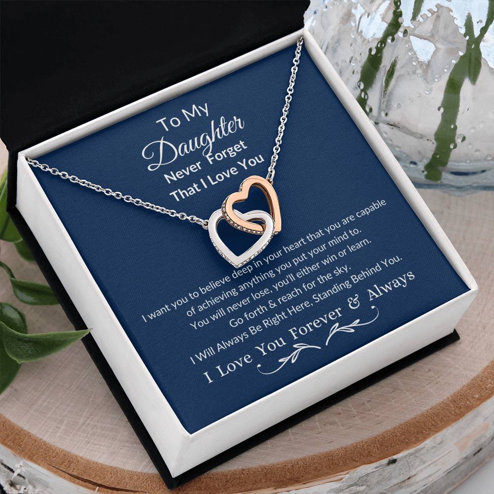 Interlocking Hearts Necklace For Daughter- Reach For The Sky