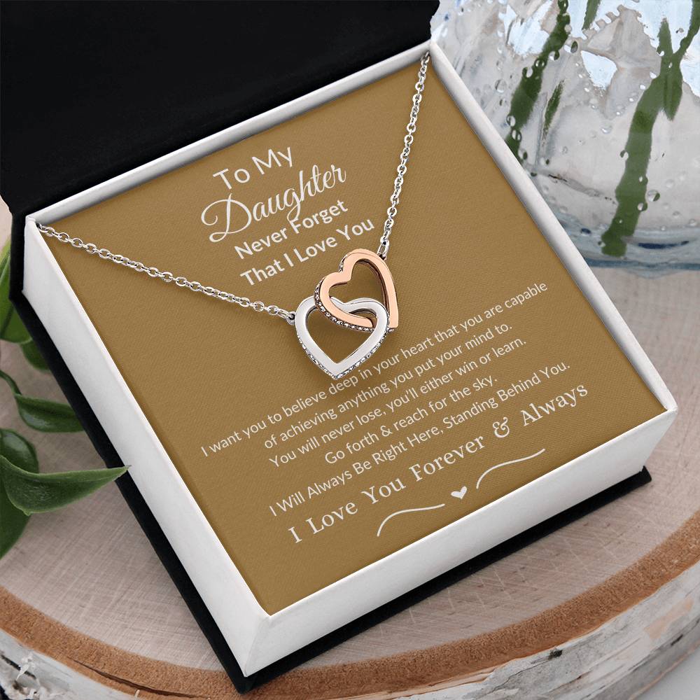 Interlocking Hearts Necklace For Daughter- Reach For The Sky