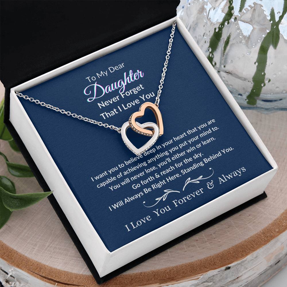 Interlocking Hearts Necklace For Daughter- Reach For The Sky