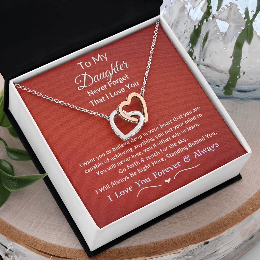 Interlocking Hearts Necklace For Daughter- Reach For The Sky