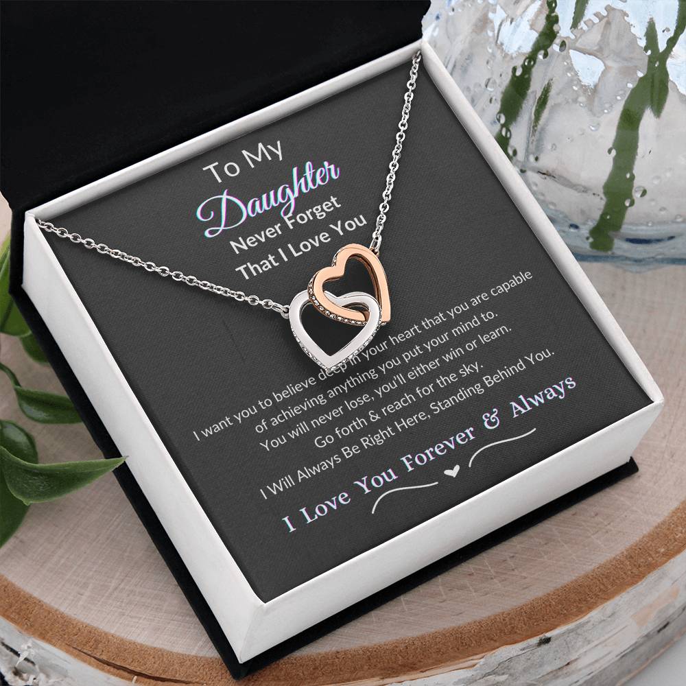 Interlocking Hearts Necklace For Daughter- Reach For The Sky