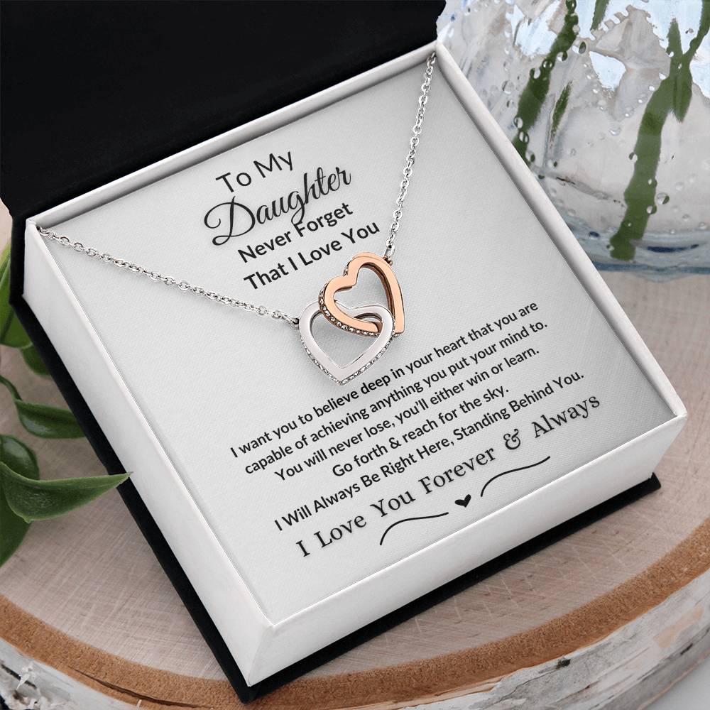 Interlocking Hearts Necklace For Daughter- Reach For The Sky