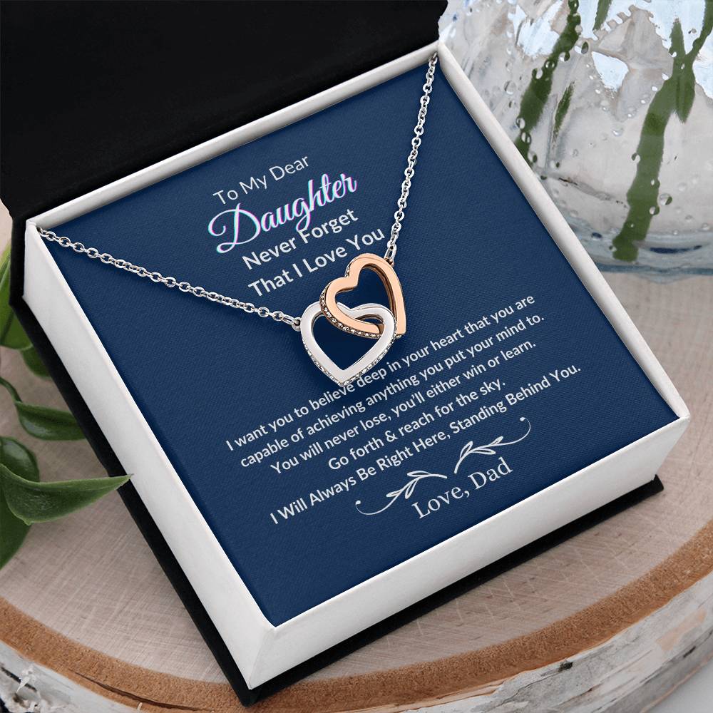 Interlocking Hearts Necklace For Daughter- Reach For The Sky