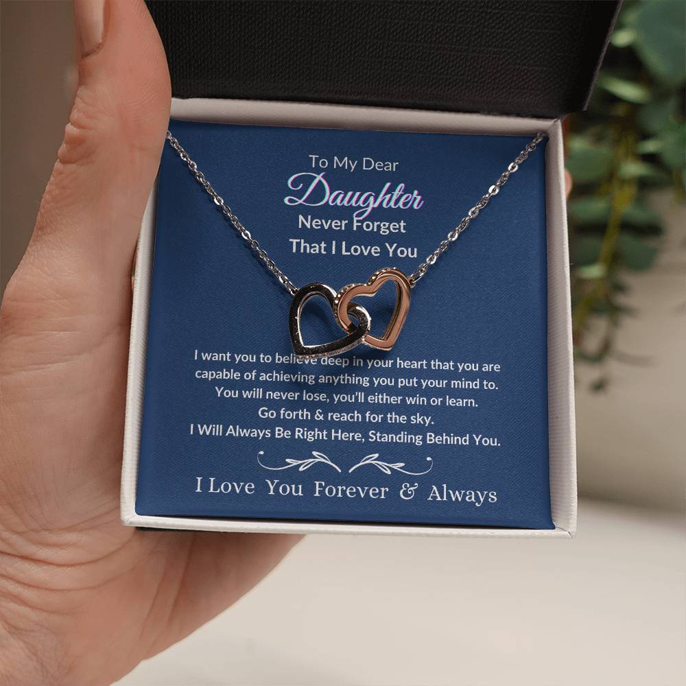 Interlocking Hearts Necklace For Daughter- Reach For The Sky