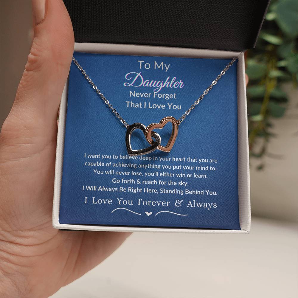 Interlocking Hearts Necklace For Daughter- Reach For The Sky