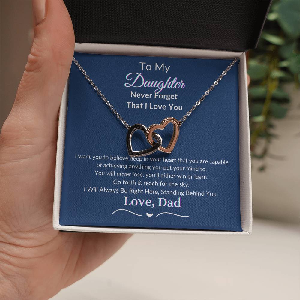 Interlocking Hearts Necklace For Daughter- Reach For The Sky