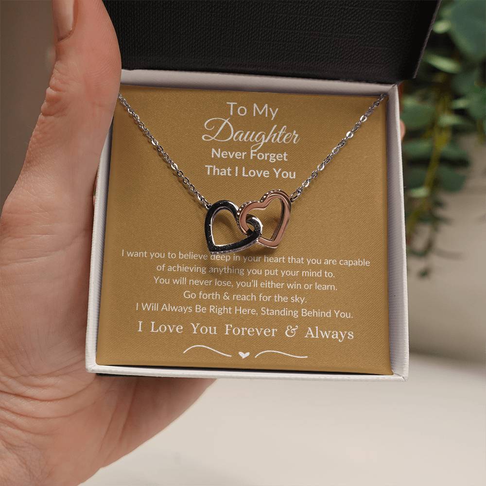 Interlocking Hearts Necklace For Daughter- Reach For The Sky