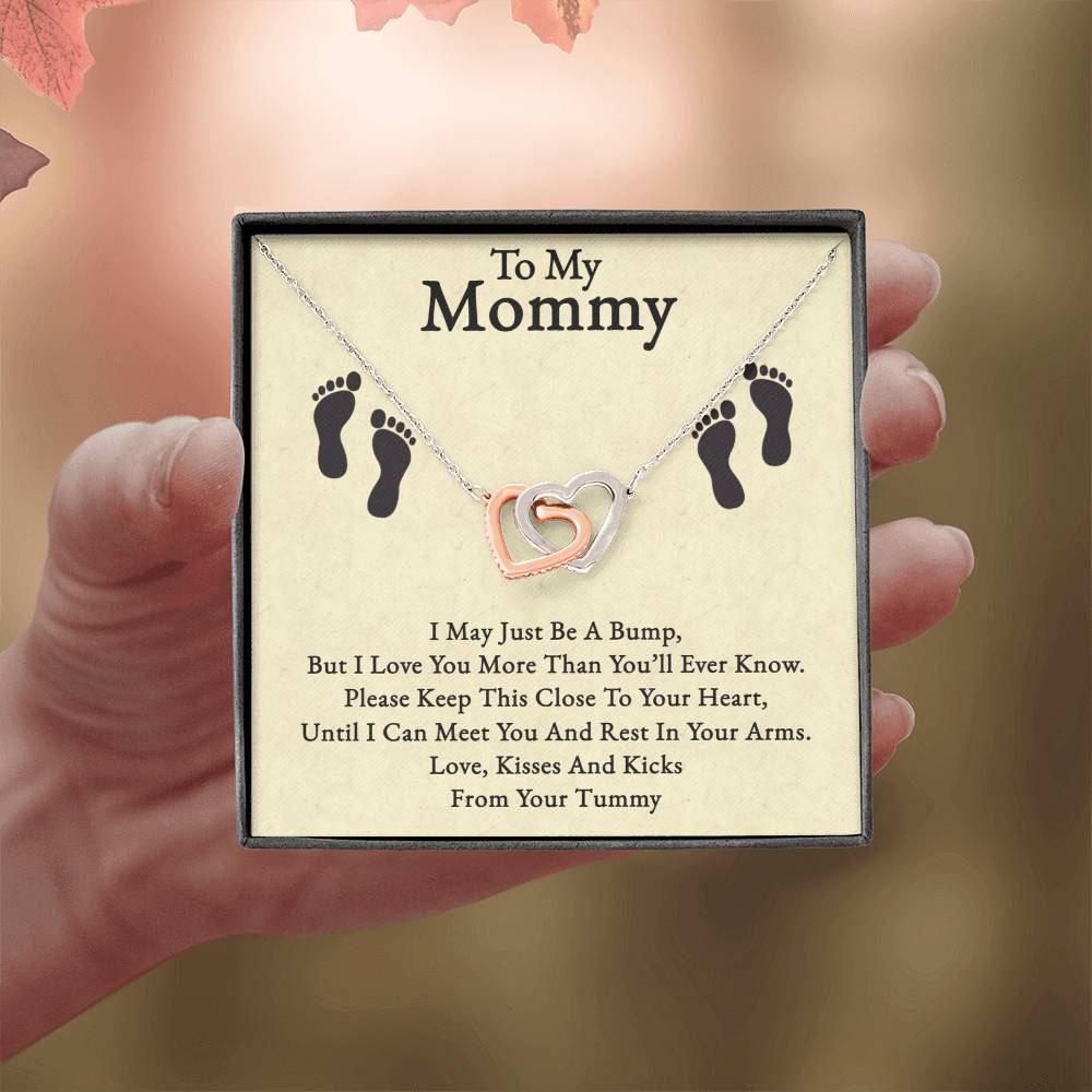 To My Mommy-Twin Hearts Necklace-From Your Tummy