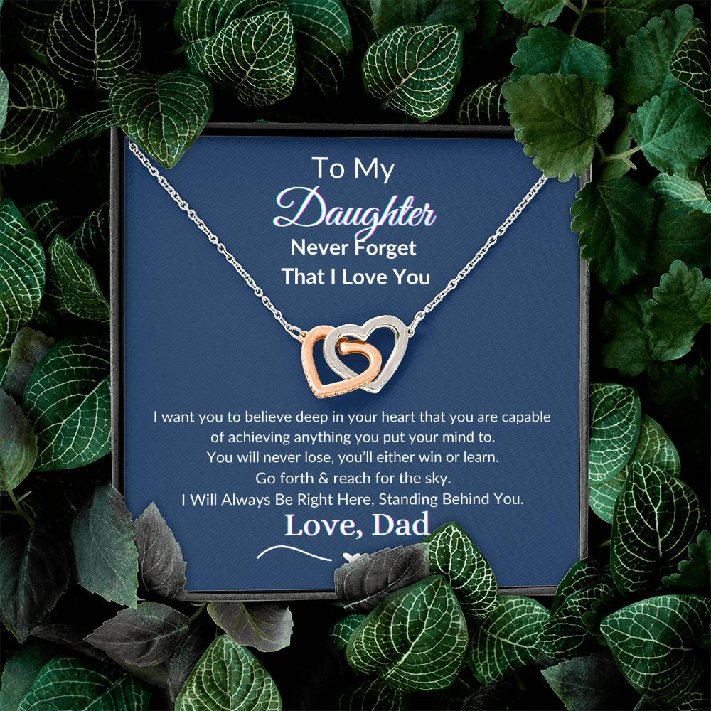 Interlocking Hearts Necklace For Daughter- Reach For The Sky