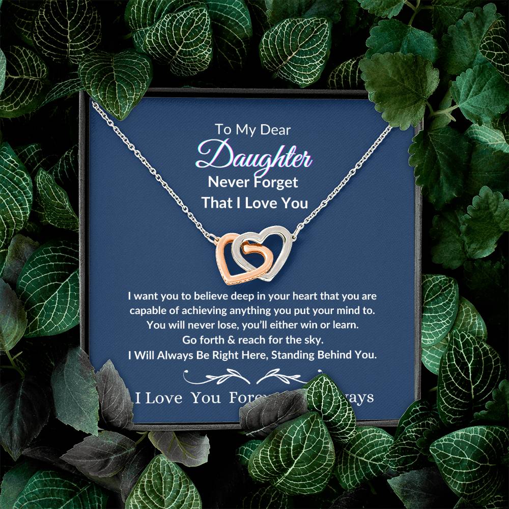 Interlocking Hearts Necklace For Daughter- Reach For The Sky