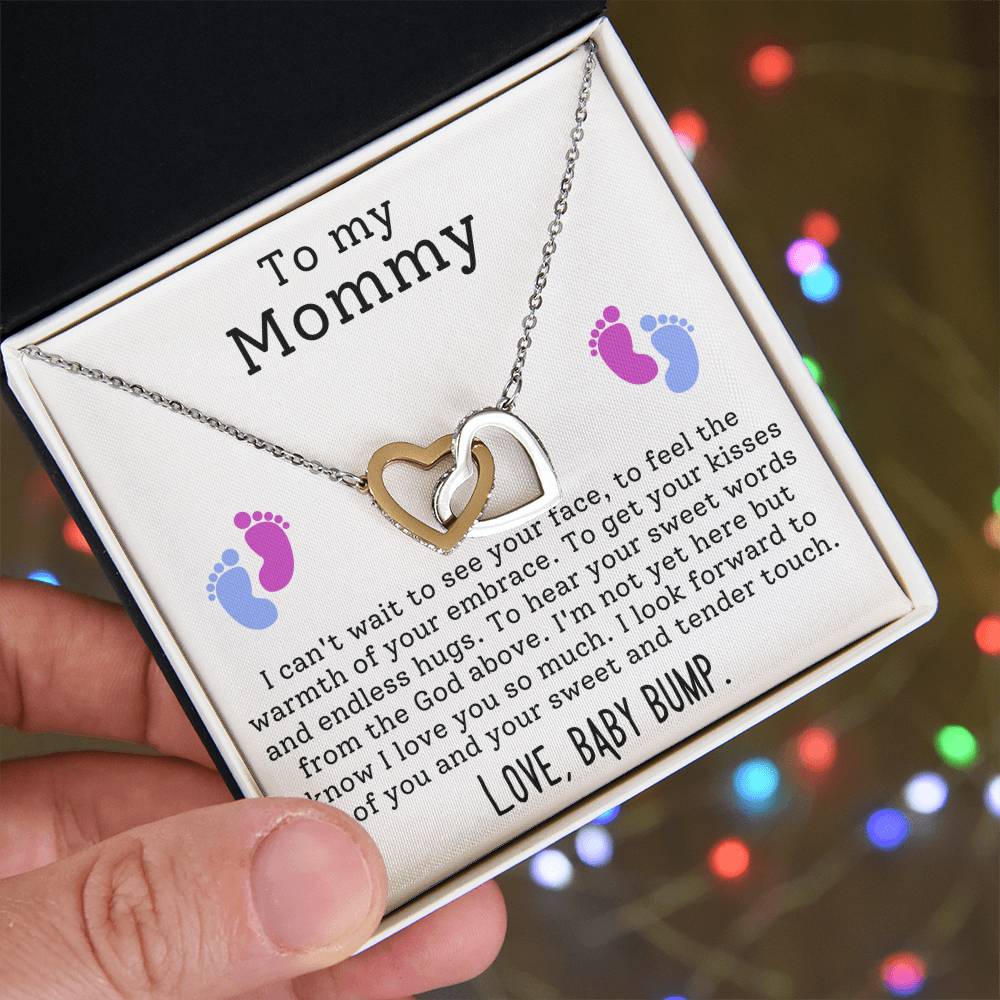 I Can't Wait To See Your Face-Interlocking Hearts Necklace From Baby Bump