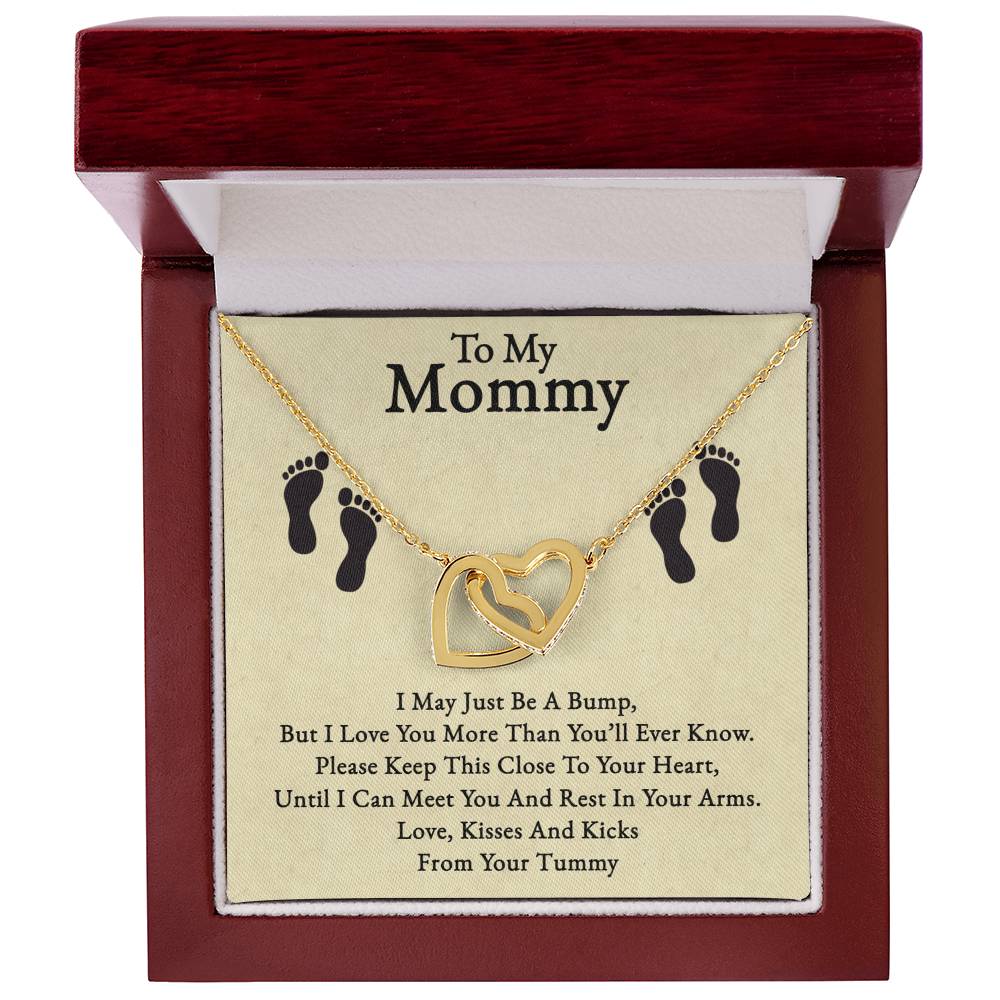 To My Mommy-Twin Hearts Necklace-From Your Tummy