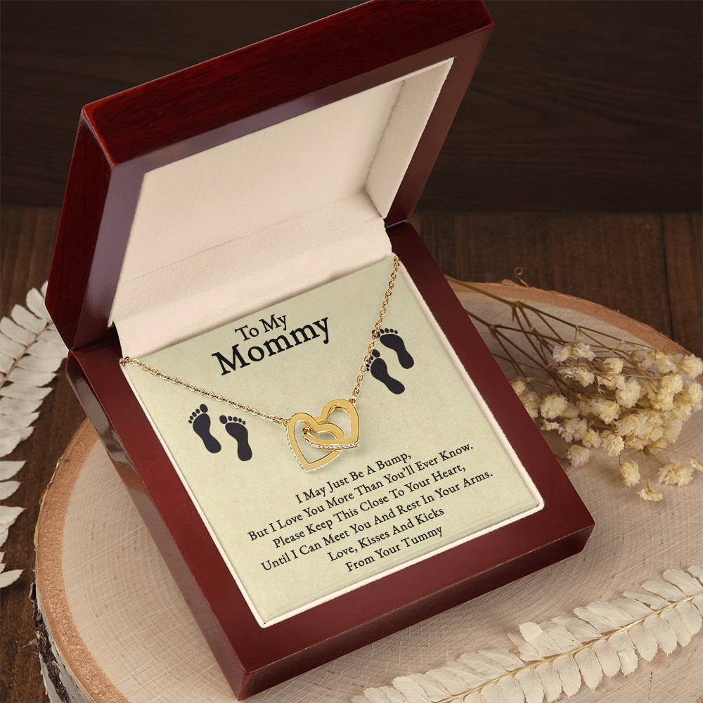 To My Mommy-Twin Hearts Necklace-From Your Tummy