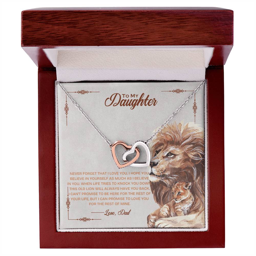 To My Daughter-I Will Always Have Your Back- Twin Hearts Necklace From Dad