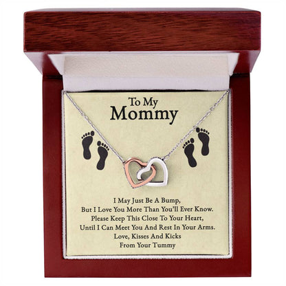 To My Mommy-Twin Hearts Necklace-From Your Tummy