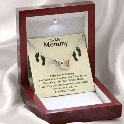 To My Mommy-Twin Hearts Necklace-From Your Tummy