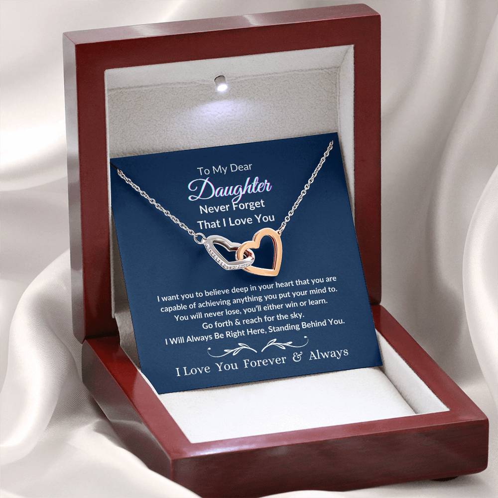 Interlocking Hearts Necklace For Daughter- Reach For The Sky