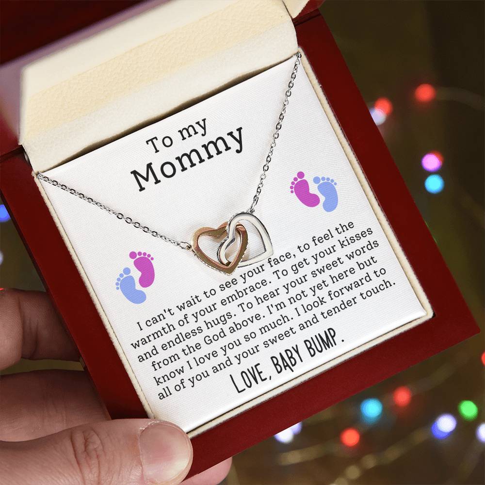 I Can't Wait To See Your Face-Interlocking Hearts Necklace From Baby Bump