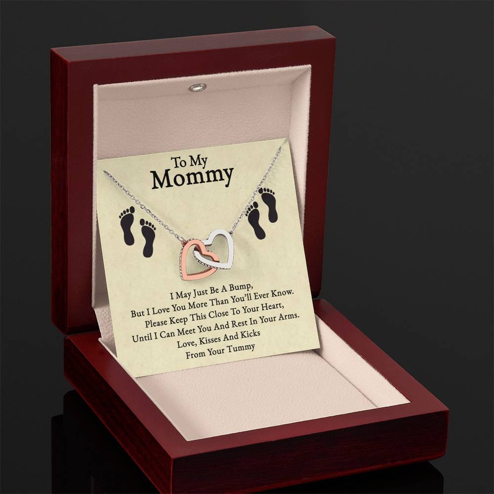 To My Mommy-Twin Hearts Necklace-From Your Tummy