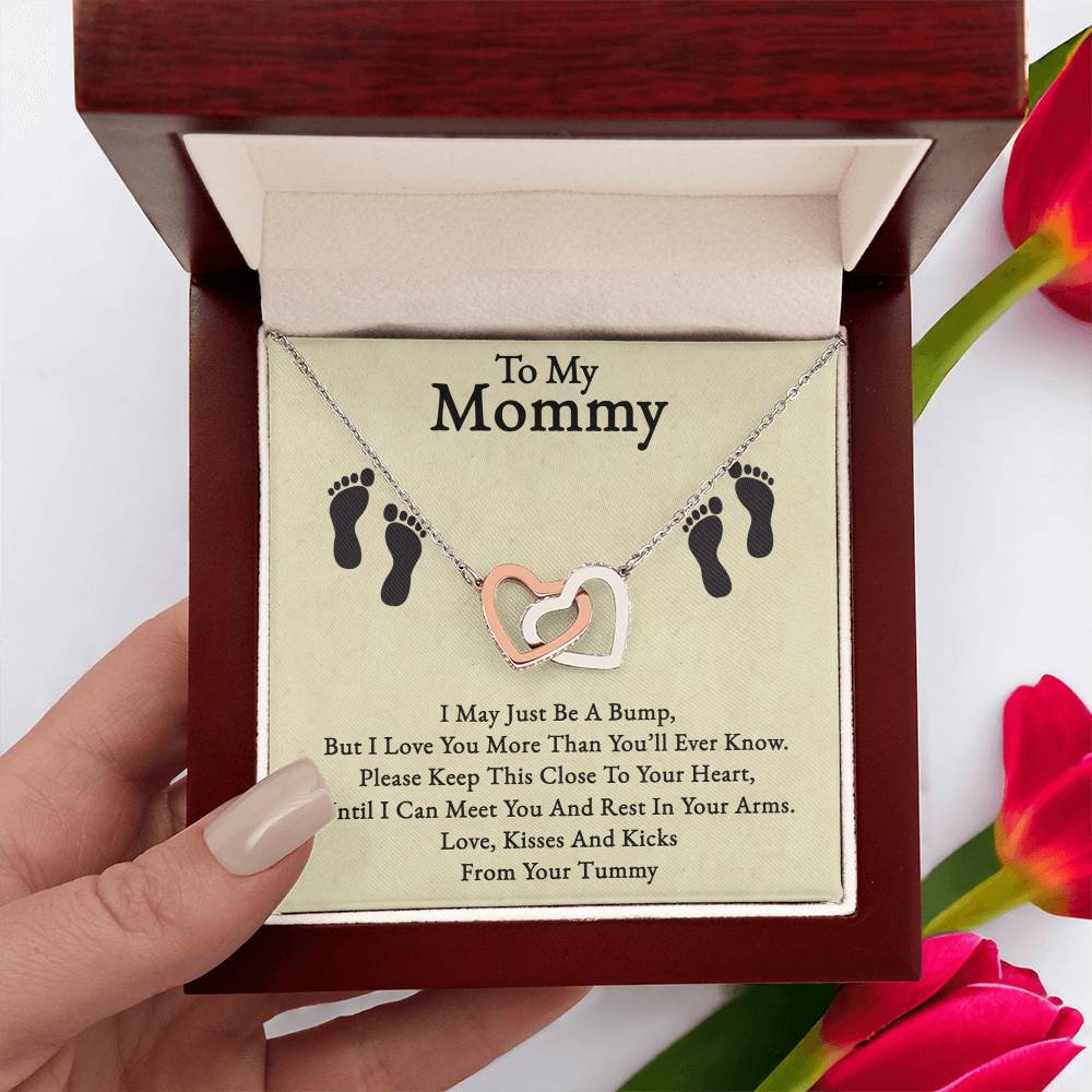 To My Mommy-Twin Hearts Necklace-From Your Tummy