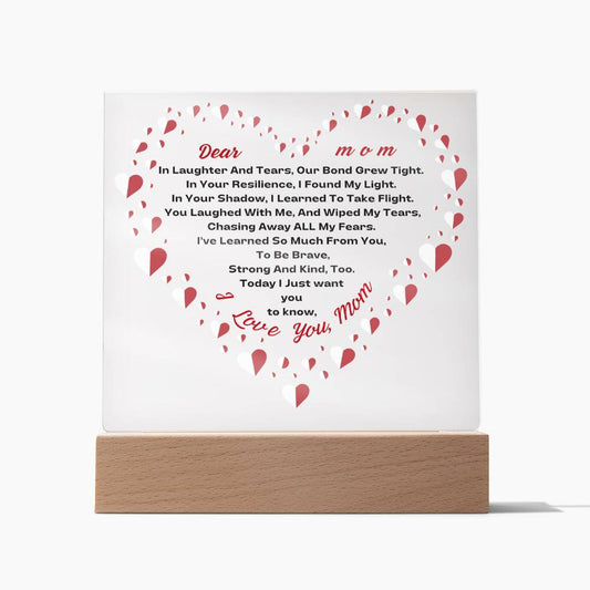 Our Bond-Acrylic LED Square Plaque-For Mom