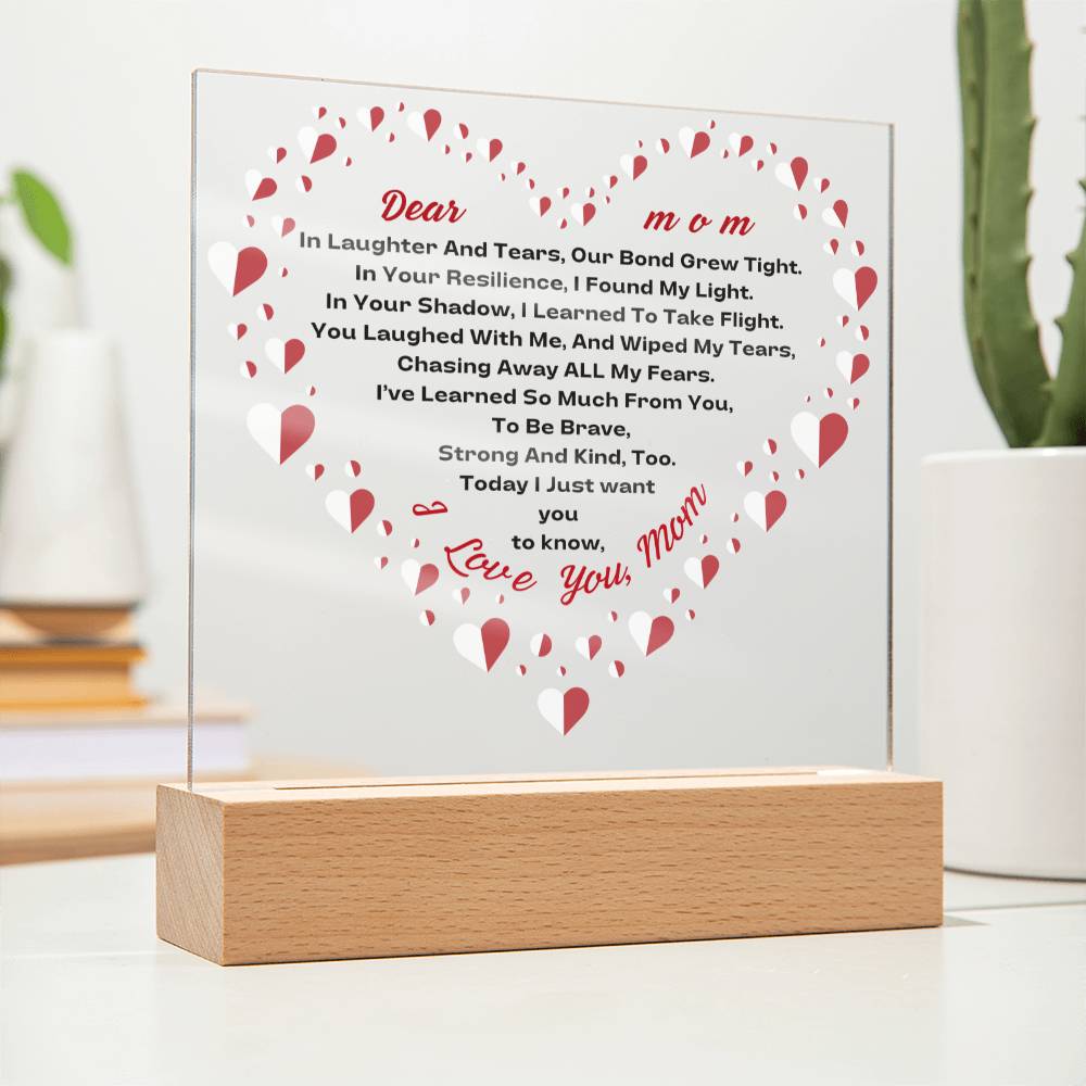 Our Bond-Acrylic LED Square Plaque-For Mom